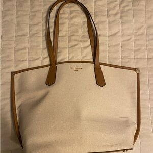 Michael Kors Cream and Tan Tote Bag